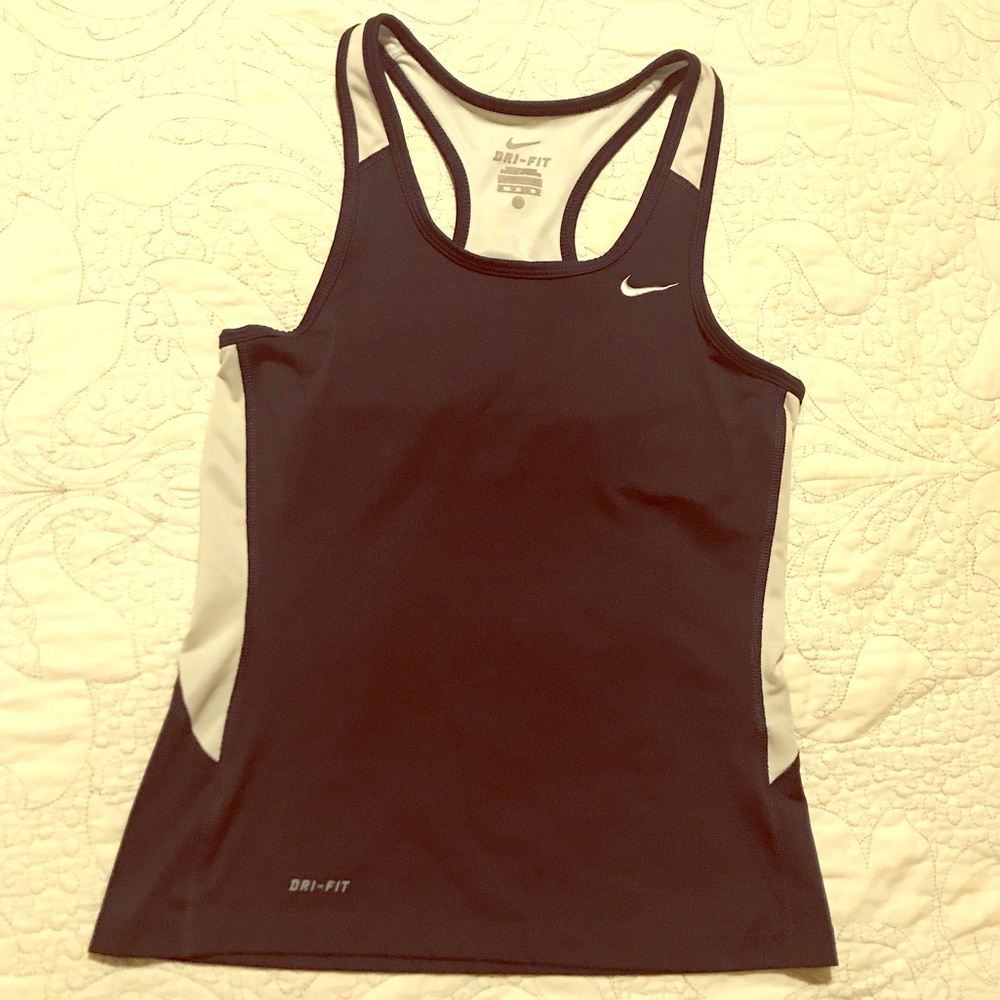 Nike Dri-Fit Navy Blue/White Athletic Tops
